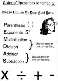 Maths For Kids The Rules For The Order Of Operations Pemdas Memo For Order Please Excuse My Dear Aunt Math Studying Math Order Of Operations