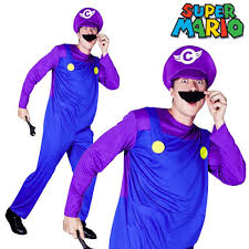 Super Mario Waluigi Nintendo Games Fancy Dress Costume Purple Workman  Plumber | eBay