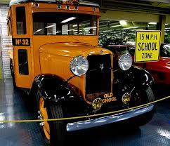 Vintage School Bus Found In The Antique Car Museum In Tallahassee This Classic Car Number 32 School Bus Is A Beautiful Old Sch Vintage School Old School Cars Antique Cars