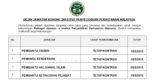 Pembantu juruaudit w19 tarikh tutup: Jawatan Kosong Terkini Institut Penyelidikan Perhutanan Malaysia Pentadbiran Pengurusan Kerja Kosong Kerajaan Swasta