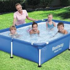 Bestway 7ft 3in X 59in X 17in Steel Pro Rectangular Above Ground Swimming Pool In 2020 Above Ground Swimming Pools Swimming Pools Pool