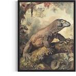Amazon.com: Komodo Dragon Vintage Poster Art Print, Retro ...