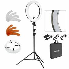 Neewer Camera Led Smd Ring Light 5500k Photo Video 18 48cm Plastic Color Filter Set And Universal Adapter With Us Eu Plug For Sale Online Ebay