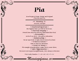 Meaning Of Name Pia In 2020 Names With Meaning Meant To Be Good Boy Names