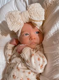 Crinkle Topknot Baby Bow, Oversized Pre-tied Headband