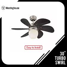 Ideal for a child's room, the turbo ii can go from rainbow delight to white on white with an easy change of the blades. Westinghouse Ceiling Fan 30 Inches Turbo Swirl Cfl 72560 Strong Wind For Hall Living Room Bedroom Home Appliances Household Products Air Cooler Easy To Replace Light Co Ban Kiat Hardware Lazada Ph
