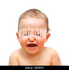 Photo d'un mignon bébé fille de 10 mois pleure tout-petit adoucir numérique  Photo Stock