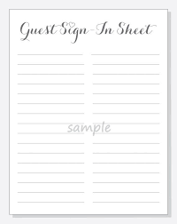 Diy Guest Sign In Sheet Printable For A Wedding Bridal Etsy In 2021 Sign In Sheet Guest Signing Guest Book Sign