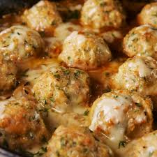 These Chicken Meatballs Have Everything You Love About French Onion Soup Recipe Recipes Full Meal Recipes Chicken Meatball Recipes