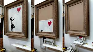 update october 11 at 3:10 p.m. Banksy Reveals He Meant To Shred Entire 1m Girl With Balloon Painting Ents Arts News Sky News