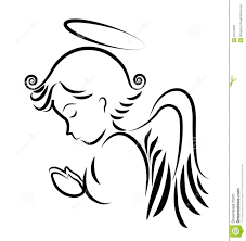 Baby Angel Clipart Black And White Angel Praying Logo Angel Silhouette Angel Vector Angel Drawing