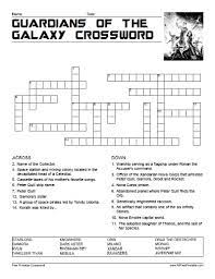 Free Printable Guardians Of The Galaxy Crossword Guardians Of The Galaxy Crossword Free Printable Crossword Puzzles