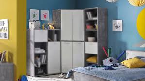 Passend zu diesem eleganten eckschrank stehen ihnen weitere, optimal darauf sie möchten ihrem schlafzimmer einen neuen touch verleihen? Eckschrank Canmore Schrank Weiss Hochglanz Beton Und Grau