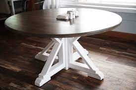 Cut out with a router attached to a diy farmhouse table plans with benches | woodworking plans, diy furniture, diy plans, dining room furniture, farmhouse furniture, rustic. Round Modern Dining Table Base Ana White
