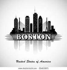 Boston Skyline City Silhouette Boston Skyline Boston Skyline Painting City Silhouette