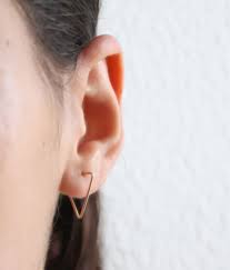 Thin Gold Hoops Gold Line Earrings Triangle Hoop Earrings Etsy Simple Hoop Earrings Etsy Earrings Simple Earrings