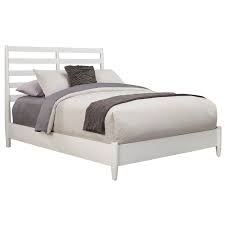 Upholstered dutch velvet platform slatted bed adjustable height headboard queen. Alpine Furniture Flynn California King Wood Bed Slat Back Headboard In White 1066 W 27ck