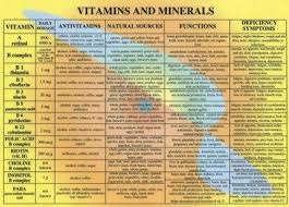 Vitamin Chart For Women Vitamins And Minerals Chart A4