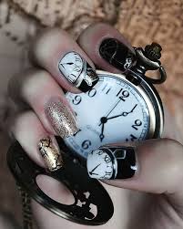 Bright Colors For New Year Nails 2019 Clock Design New Years Nail Art New Year S Nails New Years Nail Designs