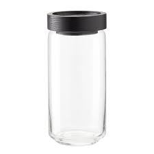 Anchor hocking samae shaker jar red plastic lid parmesan cheese garlic herbs. Artisan Glass Canister 33 8 Oz Black Lid 3 625 X 3 625 X 8 25 Find Organizers That Fit