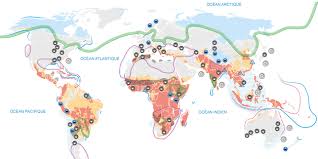 Les cons quences du r chauffement climatique. La Carte Des Impacts Du Rechauffement Climatique Map World Map Diagram