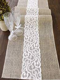 Burlap Table Runner Burlap And Lace Rustic Table Runner Country Wedding Table Runner Handmade In The Usa Ready To Ship Table Runners Fikirler Cuval Bezi