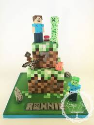 2 Tier Minecraft Cake Minecraft Cake Minecraft Birthday Cake Video Game Cakes