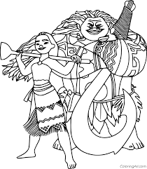 These alphabet coloring sheets will help little ones identify uppercase and lowercase versions of each letter. Moana And Maui Coloring Page Coloringall