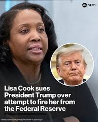 Federal Reserve Governor Lisa Cook, who was dismissed by President Donald  Trump