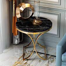 Great savings & free delivery / collection on many items. Modern Luxurious Round Black White Faux Marble Side Table X Base End Table In Gold In 2021 Marble Side Tables Sculptural Furniture Gold Furniture
