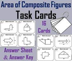 Area Of Composite Figures Task Cards Activity 5th 6th 7th 8th 9th Grade Word Problems Task Cards Task Cards Decimals Task Cards