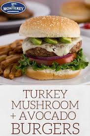 Blended Turkey With Avocado Mushroom Burger Mushroom Burger Blended Burger Turkey Burger Recipes