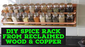 Diy Spice Rack From Reclaimed Wood Copper Youtube