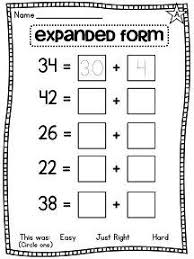 Expanded Form Place Value Worksheets For All Levels This Is Easiest Version First Grade Math Kids Math Worksheets Second Grade Math