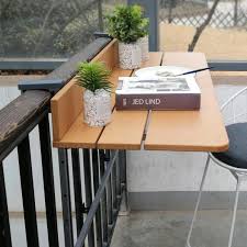 No matter how small your balcony, if it has a railing you can hang a table big enough to hold a book and a wineglass, or maybe two. Balcony Railing Hanging Table Folding Convenient Hanging Computer Table Home Bar Counter Creative Lifting Folding Desk Outdoor Tables Aliexpress