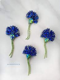 Crystal Blue Cornflower Brooch Embroidered Flower Girl Gift Etsy Real Flower Jewelry Flower Girl Gifts Flower Jewellery