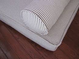 Piped Daybed Mattress Cover Blue Ticking Stripe Slipcover Etsy Daybed Mattress Cover Daybed Mattress Mattress Covers