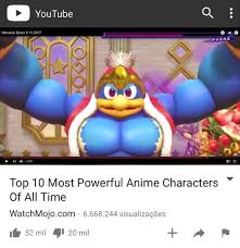Top 10 Most Powerful Anime Characters Of All Time Buff Dedede Know Your Meme