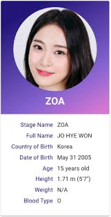 Jo Hyewon Zoa Weeekly Kpop Profile Kpop Profiles Profile Kpop