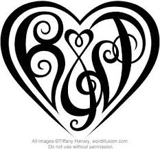 B J Heart Design Tattoo Script Heart Design Heart Tattoo