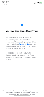 I havent even been active on the app and I check it to see this… Anyone  else get banned for no reason? : rTinder