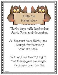 30 Days Hath September Poster Poem Calendar Activities Calendar Poster Classroom Freebies