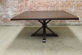 Square Reclaimed Wood Pedestal Table Lake And Mountain Home Large Square Dining Table Reclaimed Wood Dining Table Square Tables