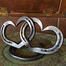 Country Wedding Shoes Wedding Shoes Weddingshoes Personalized Horseshoe Heart Cake Topper For Country Wedding Scrap Metal Art Welding Art Metal Art Projects
