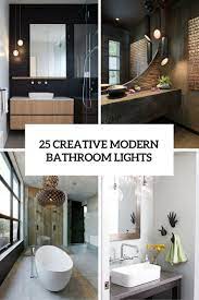 Bathroom light fixtures with modern types such as ceiling mount, wall sconces and ceiling fans with lights can be just awesome options based on current trends.bathroom lights with exhaust fan are taken for certain in featuring fresh and enjoyable atmosphere each time spending moment in the bathroom space. 43 Creative Modern Bathroom Lights Ideas You Ll Love Digsdigs