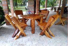 The legs are very simple and use contrasting colors like white legs and reddish brown top to make this rustic table look splendid. Casa Padrino Garden Furniture Set Rustic Table 4 Garden Chairs Solid Oak Solid Wood Furniture Solid