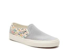 Black And Grey Slip On Vans Vans Asher Stripe Floral Slip On Sneaker Women S Womens Shoes Wedges Leather Shoes Woman Floral Sneakers