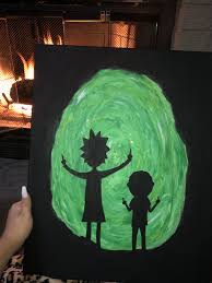 Rick Morty Canvas Painting Small Canvas Art Hippie Painting Diy Canvas Art
