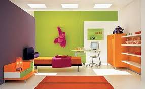 The Color Scheme To This Room Is Green Orange And Violet I Love How This Room Give Off Such An Interior Color Schemes Modern Kids Room Matching Paint Colors