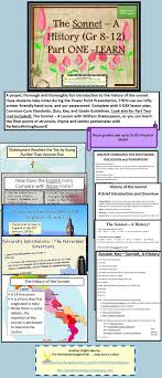 A History Of The Sonnet Presentation For Gr 8 12 With Print Out Notes A 3 Day Lesson Outline Cc Sta Literature Teacher Teaching Shakespeare Teaching Poetry